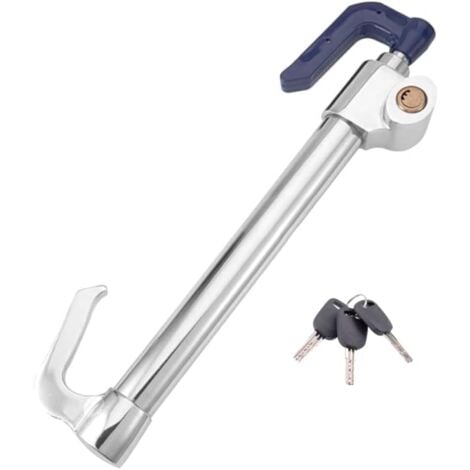 GABRIELLE Steering Wheel Lock, Car Anti-Theft Bar, Car Steering Wheel Lock, Stainless Steel, with 3 Keys (Gray)