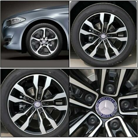 GABRIELLE 4 pieces hubcaps compatible with Mercedes Benz 75 mm Blue