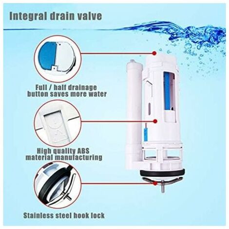 GABRIELLE Replacement Flush Mechanism with Double Push Button Bathroom Accessory – 25 cm
