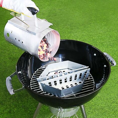 GABRIELLE 7403 Stainless Steel Charcoal Baskets for Weber Grills and All Other Chimneys, Weber 57 cm Kettle Grills, Weber One Touch and Master Touch Charcoal Grill, Set of 2