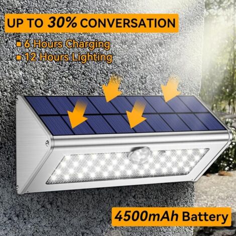 GABRIELLE Solar Lamp Outdoor, IP65 Waterproof Wireless Solar Spot Light 4500mAh 46 LEDs Solar Flood Light Outdoor Garden