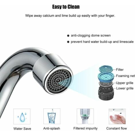 GABRIELLE Foldable RV Faucet, 360° Rotatable Kitchen Faucet Sink Single Handle Taps with Cold and Hot Water Hose, Copper Swivel Tap for RV, Caravan, Motorhome, Bate