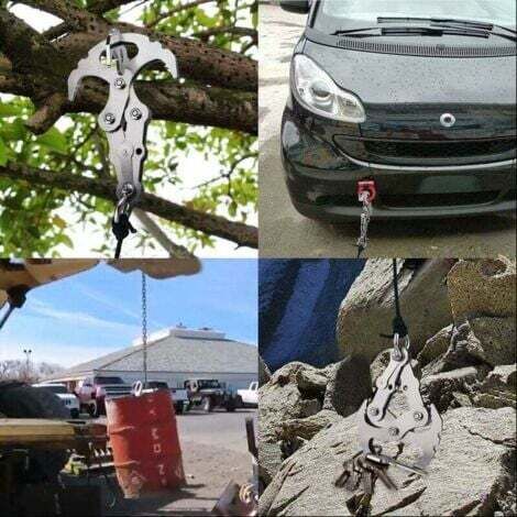 Outdoor Folding Stainless Steel Survival Hook, Outdoor Climbing Carabiner, Camping Folding Bayonet Flying Tiger Claw, Multifunctional Gravity Grappling Hook