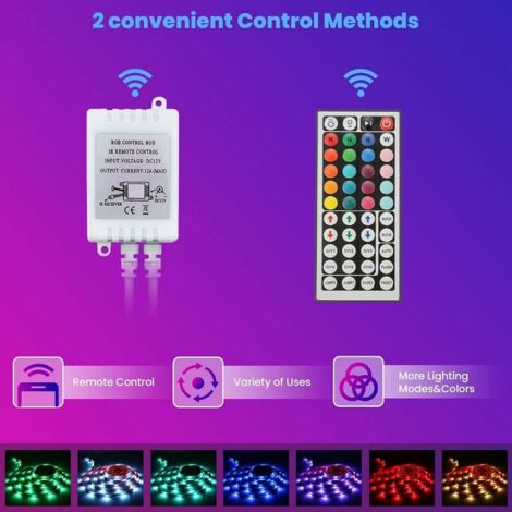GABRIELLE 20m (10mx 2) RGB LED Strip Lights Multicolor Flexible Light Strip with 44 Keys Remote Sync to Music for Party Decoration for Home Bedroom Bar