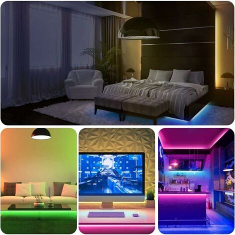 GABRIELLE 20m (10mx 2) RGB LED Strip Lights Multicolor Flexible Light Strip with 44 Keys Remote Sync to Music for Party Decoration for Home Bedroom Bar