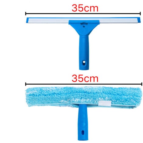 GABRIELLE Professional window cleaner with microfiber brush width 35 cm, window squeegee for shower, bathroom, car, window