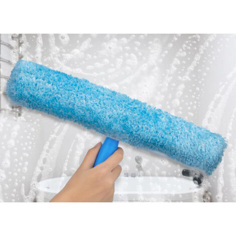 GABRIELLE Professional window cleaner with microfiber brush width 35 cm, window squeegee for shower, bathroom, car, window