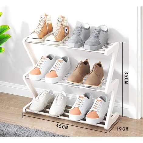 GABRIELLE Freestanding Shoe Rack 3 Tier Shoe Rack Freestanding Shoe Organizer with Thick Steel Tubes Multifunctional Shoe Rack for Entryway Hallway