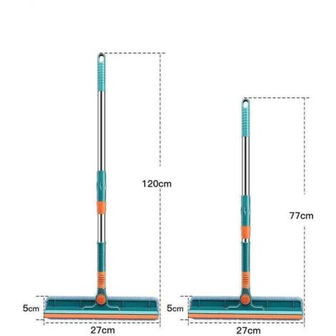 Professional 2-in-1 window squeegee cleaning set, with telescopic handle (length 1.35 m), window squeegee cleaner for interior windows