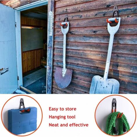 Garage Hooks, Garage Storage Hooks, Hanging Hooks, Steel Wall Hooks with Anti-Slip Coating, Heavy Duty Support, for Hanging Ladders, Bicycles, Garden Tools