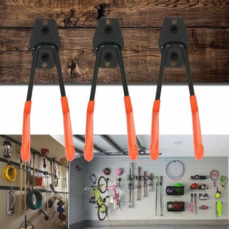 Garage Hooks, Garage Storage Hooks, Hanging Hooks, Steel Wall Hooks with Anti-Slip Coating, Heavy Duty Support, for Hanging Ladders, Bicycles, Garden Tools