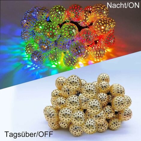 Moroccan Solar String Lights Outdoor, 7m 50 LED String Lights 8 Modes Waterproof Lighting for Garden Patio Yard Home Festival Party (Colorful)