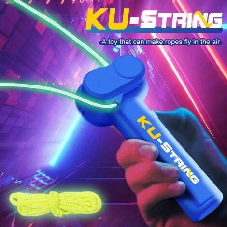 String Loop Lasso Rope Launcher, Glow in The Dark Loop Lasso Rope Shooter, Cool Toy for Birthday Party (Blue)
