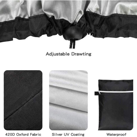Waterproof Outdoor Round Barbecue Cover, 420D Oxford Fabric, Windproof, Anti-UV Protective BBQ Grill Cover with Handles (71x68cm) - Black