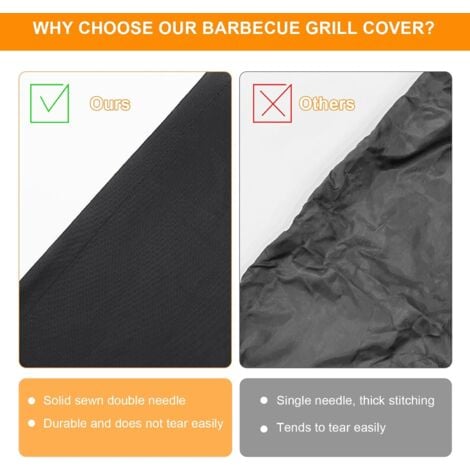 Round Outdoor Barbecue Cover, Protective BBQ Cover Anti-UV/Anti-water, 210D Oxford, Ø61 x 70 cm, Cover Fits Most Grills