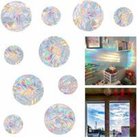 39 Autocollants Attrape-Soleil Arc-en-Ciel - Prismes Anti-collision Pour Fenêtres - Vinyle Réutilisable Sans Colle
