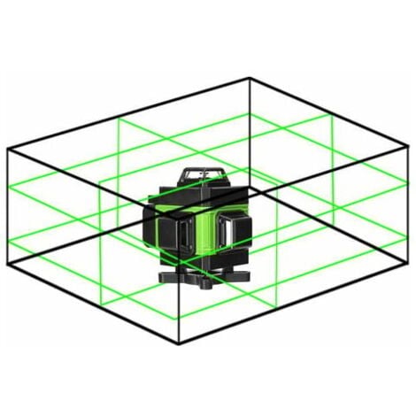 4D 16 Lignes Niveau Laser 3° Machine Auto-nivelante Batterie au Lithium Rechargeable USB avec Lignes d'Inclinaison Horizontales Verticales - Vert