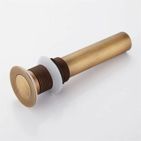Bonde et accessoires pour vasque et lavabo，Pop-up Rétro Bouchon Bonde de Lavabo Vidange sans Trop-Plein en Laiton Bronzé Universel Valve Draineur d’Evier Vasque Siphon,