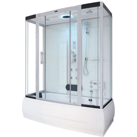 Home Deluxe - Doccia a vapore con funzione idromassaggio e illuminazione a LED DIAMOND BIG - 190 x 100 cm Bianco