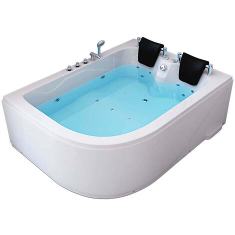 Home Deluxe - Vasca idromassaggio interna per 2 persone BLUE OCEAN XL  Orientamento: Sinistra, Dimensioni: 180 x 120 cm