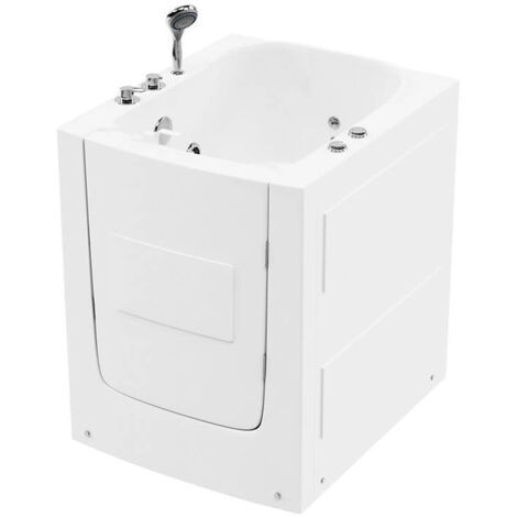 Home Deluxe - Vasca da bagno per anziani con funzione idromassaggio VITAL L - 85 x 95 cm  posizione laterale: sinistra