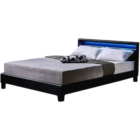 Home Deluxe - Letto LED ASTRO  colore: nero, dimensioni: 140 x 200 cm
