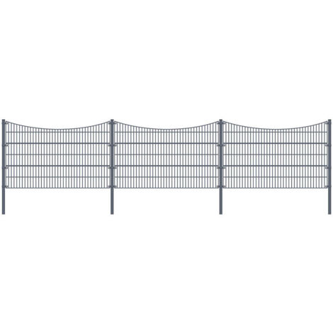 Recinzione a doppia rete metallica MORATA Tal, recinzione da giardino, recinzione a rete altezza: 120 cm / lunghezza: 40 m 4x paletti d'angolo