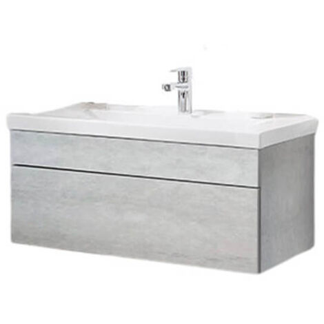 HOME DELUXE - Set completo di mobili da bagno WANGEROOGE BIG Colore: grigio, taglia: S
