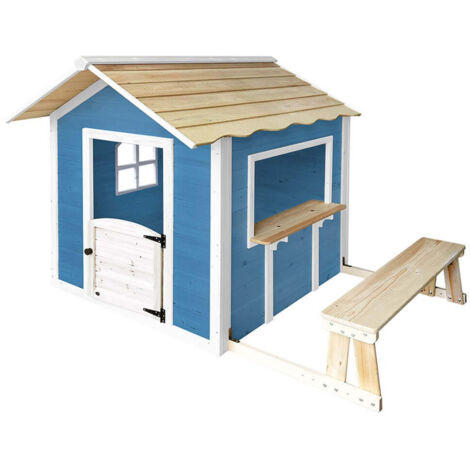 Home Deluxe - Casetta THE BIG PALACE - 106 x 111 cm  Colore: Blu, Attrezzatura: Con panchina