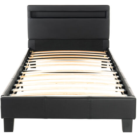 Home Deluxe - Letto LED ASTRO  colore: grigio scuro, dimensioni: 90 x 200 cm