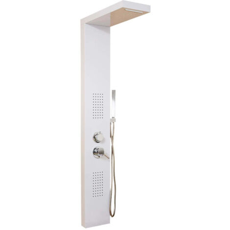 Home Deluxe - Pannello doccia con doccia a pioggia CASCATA - Bianco