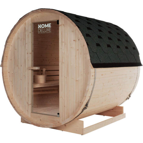 Home Deluxe - Sauna a botte da esterno LAHTI L - 195 x 180 cm per 4 persone