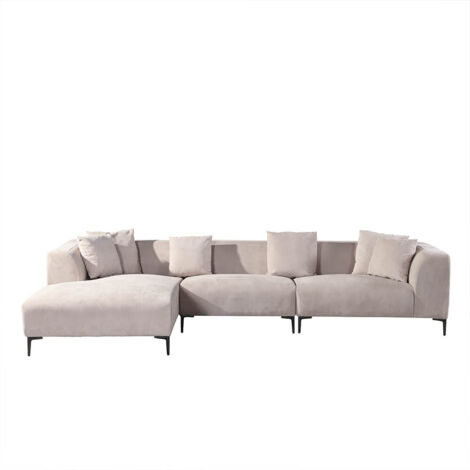 HOME DELUXE - Divano angolare TORINO - 344 x 178 cm beige  Consegna laterale: sinistra