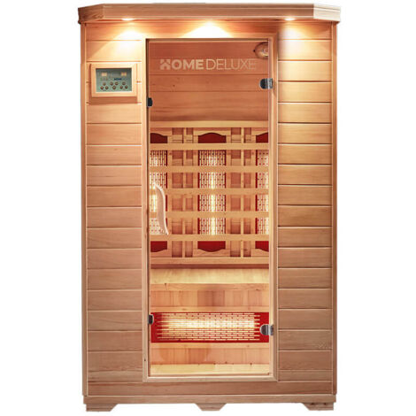 Home Deluxe - Cabina a infrarossi con riscaldatore a spettro completo REDSUN M - 120 x 105 cm per 2 persone