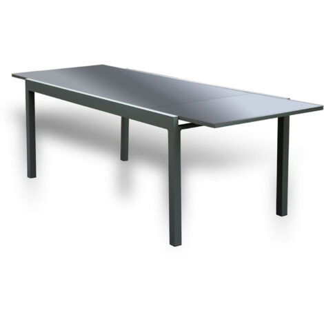 Home Deluxe - Tavolo da giardino allungabile in vetro SOL - 180/240 x 90 cm