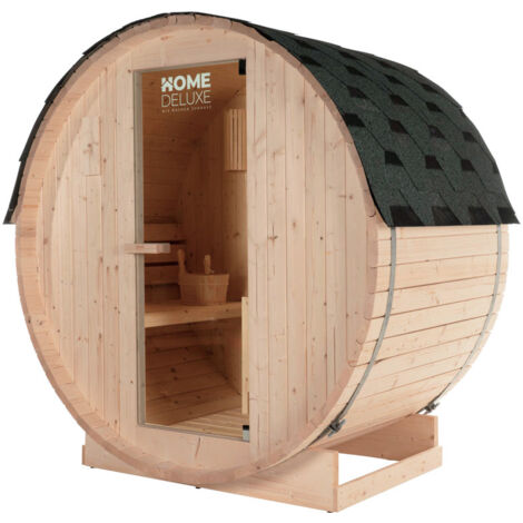 Home Deluxe - Sauna a botte da esterno LAHTI M - 195 x 120 cm per 2 persone