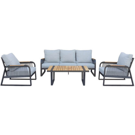 HOME DELUXE Salotto da giardino MARABA - Alluminio (1/5)
