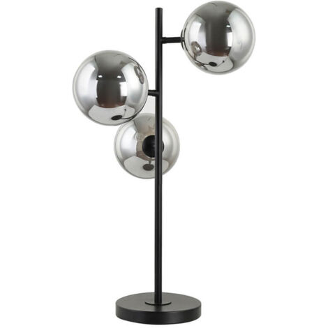 HOME DELUXE Lampada da tavolo in vetro VIOLA - Grigio fumo