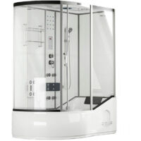 Home Deluxe - Cabina doccia con vasca ALLIN 2IN1 - 170 x 90 Bianco Sinistra Consegna laterale: Sinistra, Colore: Bianco