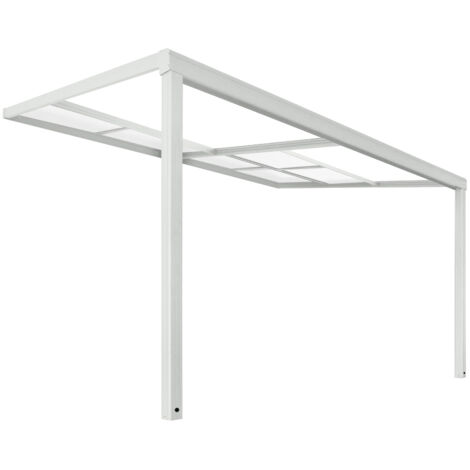 Home Deluxe - Techo de terraza SOLIS DELUXE  color: blanco, tamaño: 390 x 295 x 233 / 272 cm
