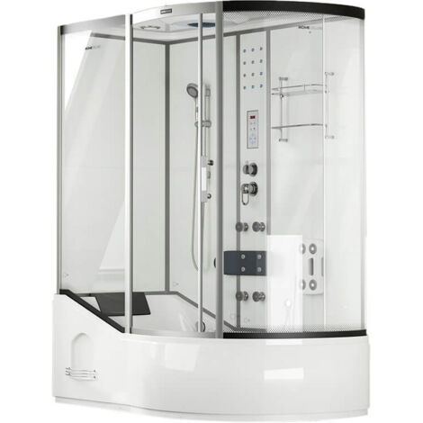 Home Deluxe - Cabina de ducha con bañera ALLIN 2IN1  Costado: Derecho, color: Blanco