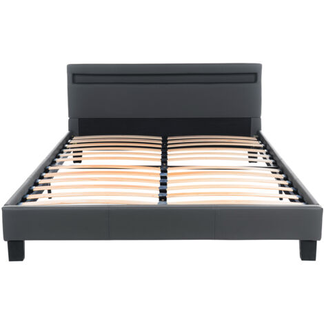 Home Deluxe - Cama LED ASTRO  color: gris oscuro, tamaño: 140 x 200 cm
