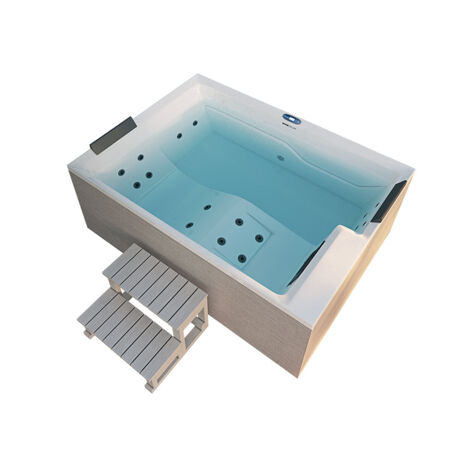 Home Deluxe Bañera de hidromasaje exterior NIMBUS DELUXE - con peldaños y cubierta térmica