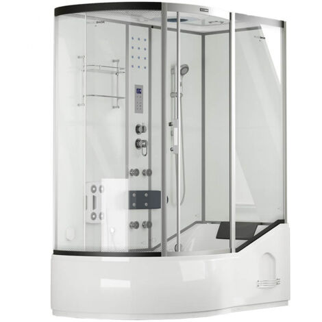 Home Deluxe - Ducha de vapor con hidromasaje ALLIN 4IN1 - 170 x 90 Blanco Izquierda