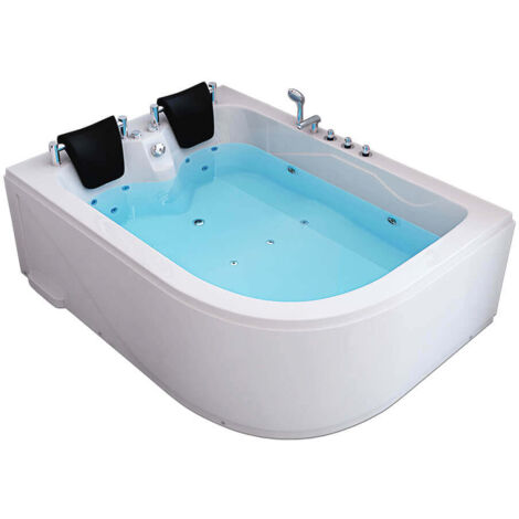 Home Deluxe - Bañera de hidromasaje interior para 2 personas BLUE OCEAN XL  Orientación: Derecha, Tamaño: 180 x 120 cm