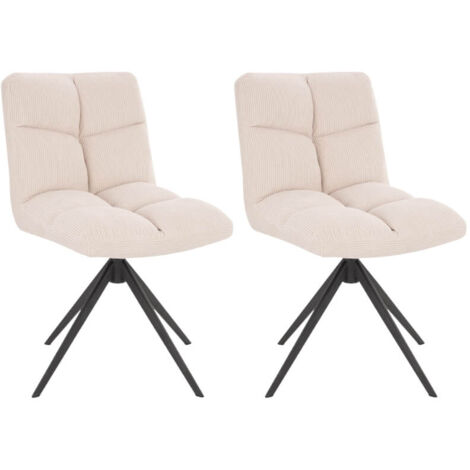 Home Deluxe - Silla de comedor giratoria NODA Color: Beige, Cantidad: 2 (1/5)