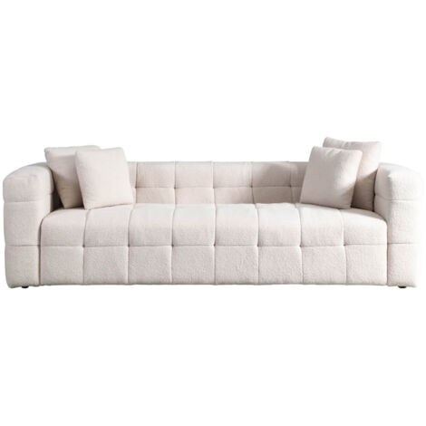 Home Deluxe - Sofá Teddy Bouclé COMO - 236 x 68 cm Color Beige (1/5)