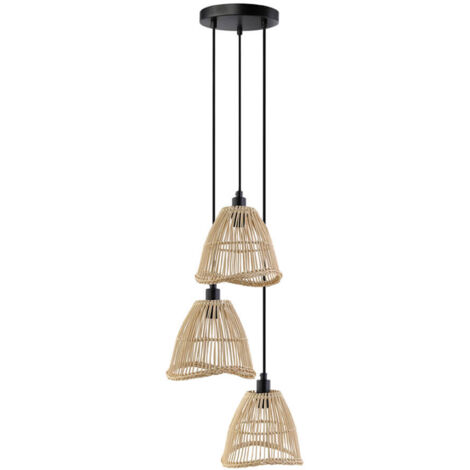 HOME DELUXE Lámpara colgante de ratán FELIA - Beige