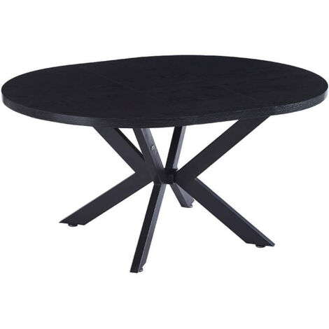 Home Deluxe - Juego de comedor redondo extensible AVENTURA incl. base de estrella - 120-160 x 120 cm Roble Oscuro 4 sillas Equipamiento 4 sillas