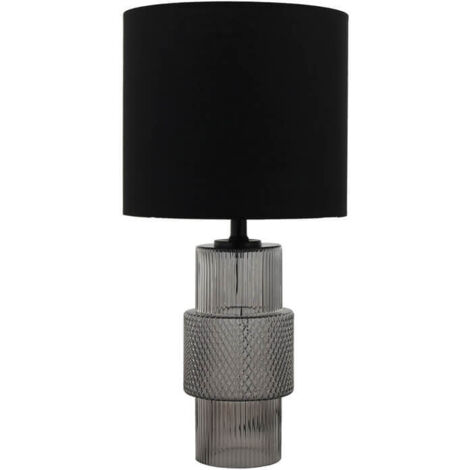 HOME DELUXE Lámpara de mesa grande de vidrio YUKI - Ahumado